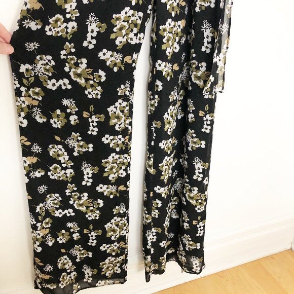 Michael Kors Glam Fleur Floral Wrap Tie Jumpsuit - Picture 7 of 10